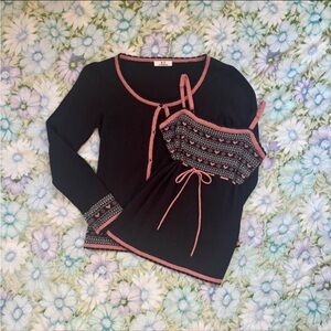 - inter remix japanese brand knit cardigan & camisole set up - y2k/2000s -
